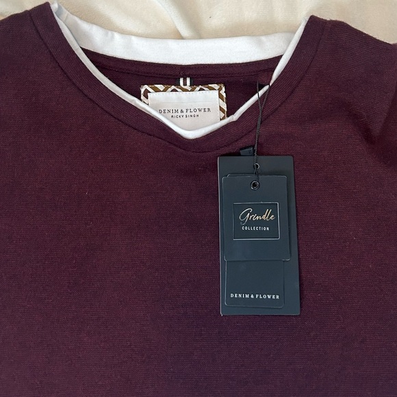 NWT Denim & Flower By Ricky Singh Men’s Small Long-Sleeve Red Crew Neck Pullover - Picture 5 of 9